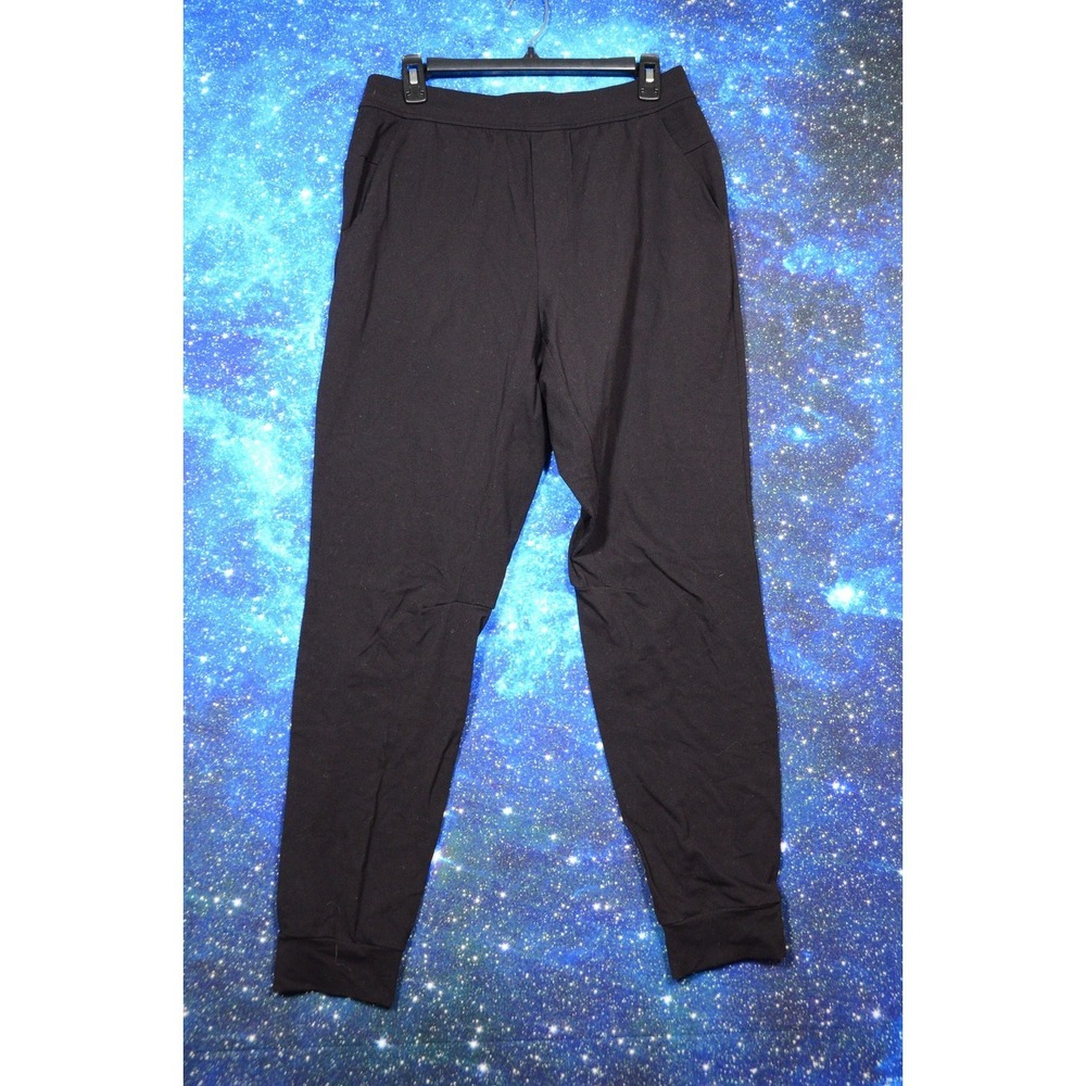 Lululemon Jogger Pants Mens Medium Black Knit Elastic Waist Zip Pocket Athletic
